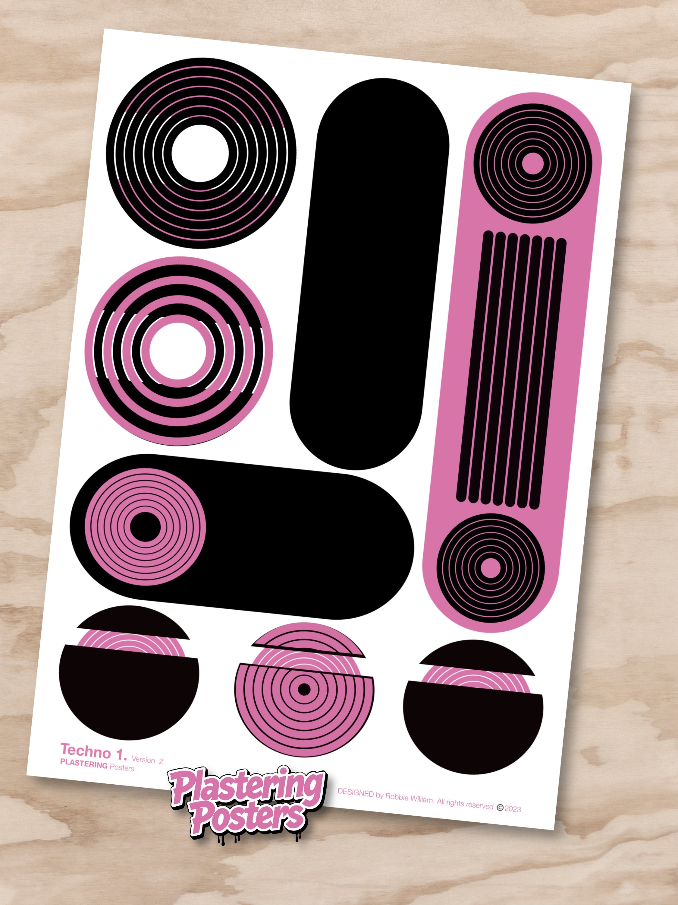 BAUHAUS 1919-1933 Techno 1 V2 | Geometric Techno Art Poster | PlasteringPosters.com