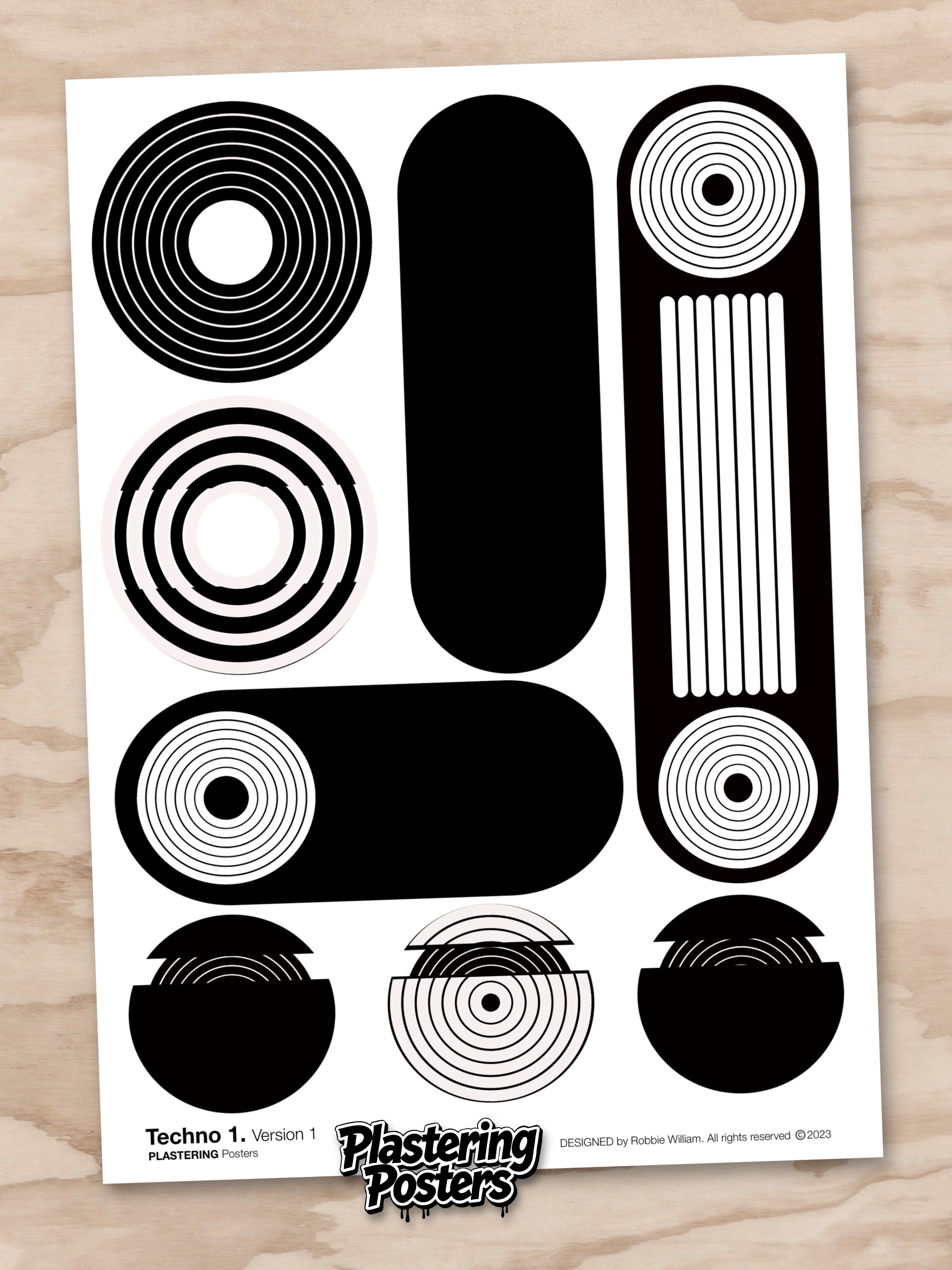 BAUHAUS 1919-1933 Techno 1 V1 | Geometric Techno Art Poster | PlasteringPosters.com