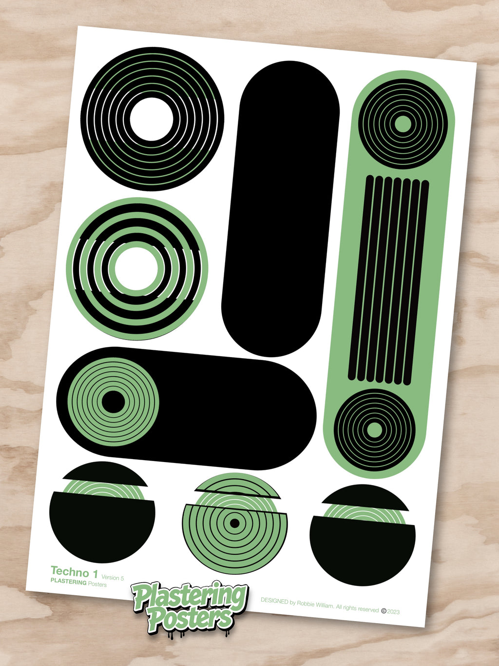 BAUHAUS 1919-1933 Techno 1 V5 | Geometric Techno Art Poster | PlasteringPosters.com