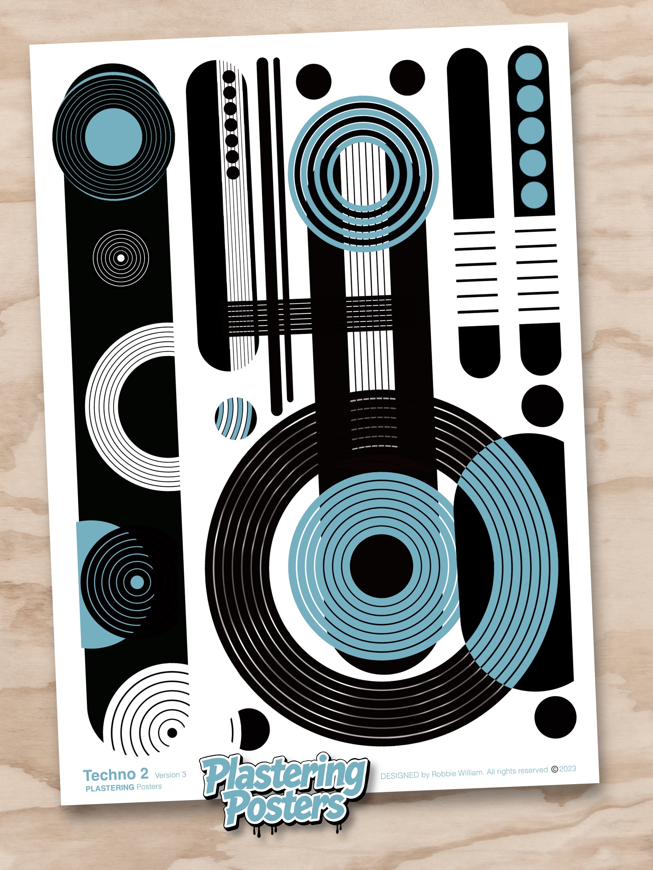 BAUHAUS 1919-1933 Techno 2 V3 | Geometric Techno Art Poster | PlasteringPosters.com