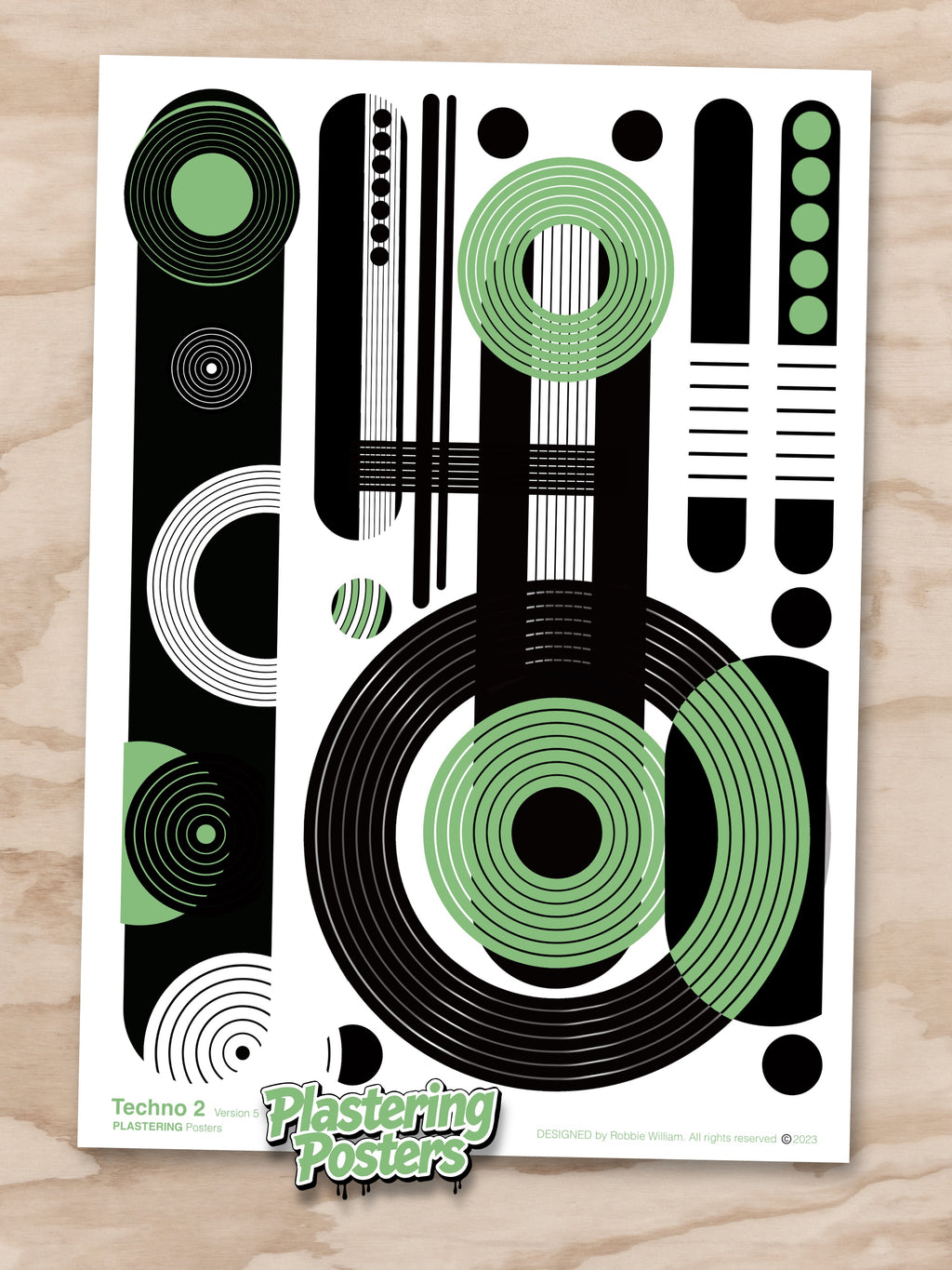 BAUHAUS 1919-1933 Techno 2 V5 | Geometric Techno Art Poster | PlasteringPosters.com