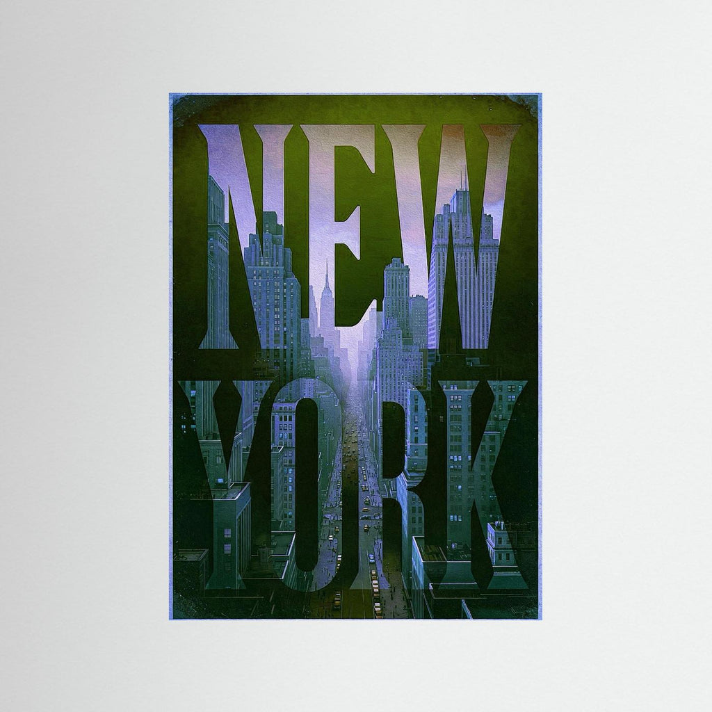 NEW YORK 1 Blue - PlasteringPosters.com | Fine Art Printed Posters