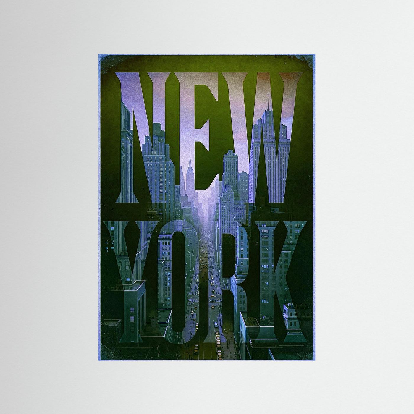 NEW YORK 1 Blue - PlasteringPosters.com | Fine Art Printed Posters