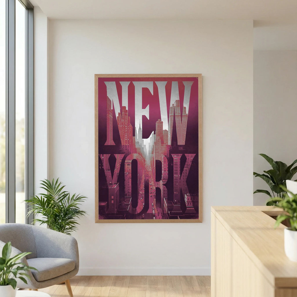 NEW YORK 1 Red | PlasteringPosters.com | Fine Art Printed Posters