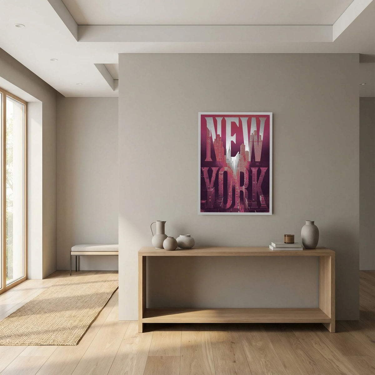 NEW YORK 1 Red | PlasteringPosters.com | Fine Art Printed Posters