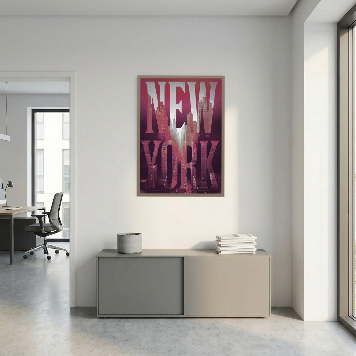 NEW YORK 1 Red | PlasteringPosters.com | Fine Art Printed Posters