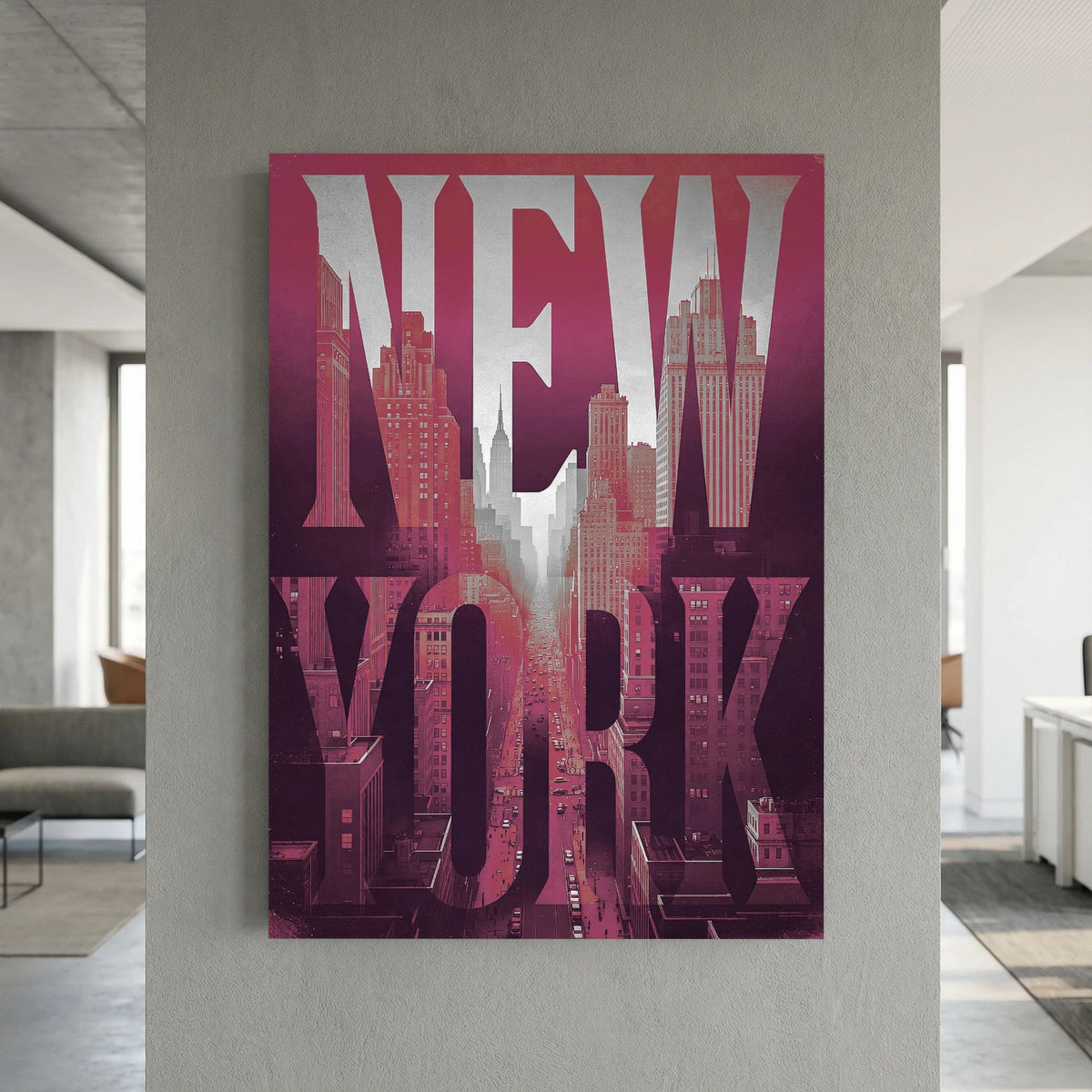 NEW YORK 1 Red | PlasteringPosters.com | Fine Art Printed Posters