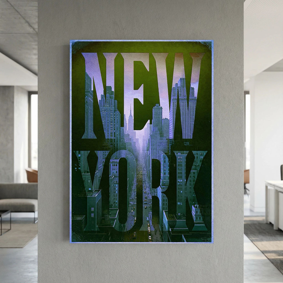 NEW YORK 1 Blue | PlasteringPosters.com | Fine Art Printed Posters