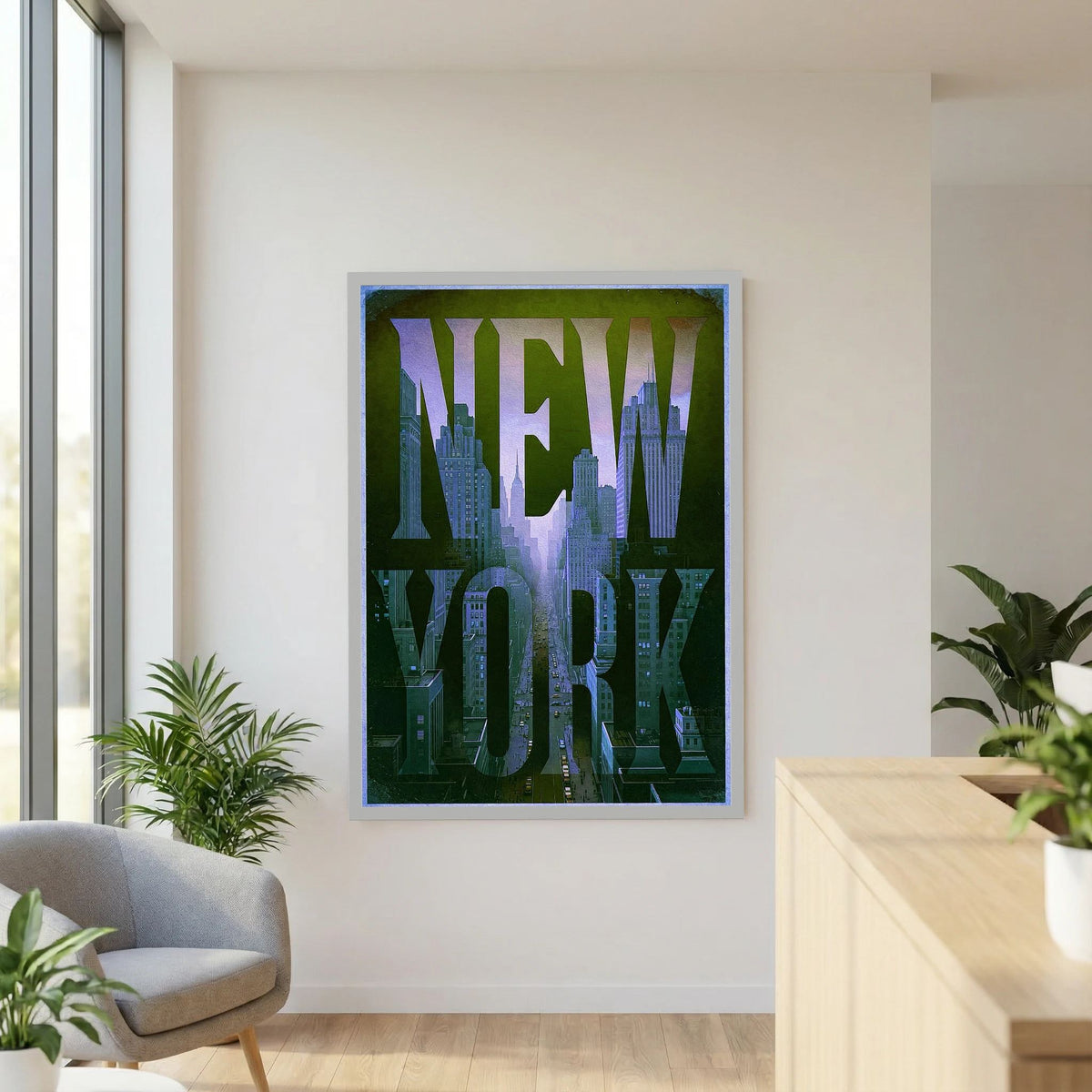 NEW YORK 1 Blue | PlasteringPosters.com | Fine Art Printed Posters